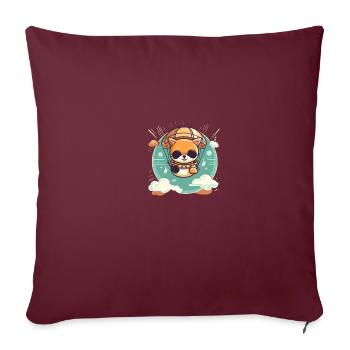 Saut en parachute d'aventure pour chien Shiba Inu - Housse de coussin décorative 45 x 45 cm - bordeaux - Devant