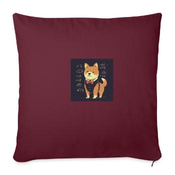 Hund Shiba Inu Lehrer Unterricht Schule Tafel - Sofakissenbezug 45 x 45 cm - Burgunderrot - Vorne