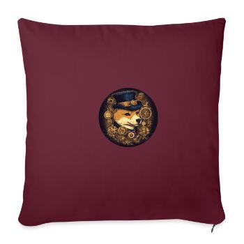 Engrenages et cylindres Steam Punk pour chien - Housse de coussin décorative 45 x 45 cm - bordeaux - Devant