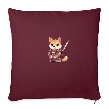Japanese dog Shiba Inu Samurai with katana - Sofa pillowcase 17,3'' x 17,3'' (45 x 45 cm) - burgundy - Front