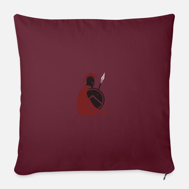 Guerrier Spartiate Stylisé – Force & Honneur - Housse de coussin décorative 45 x 45 cm - bordeaux