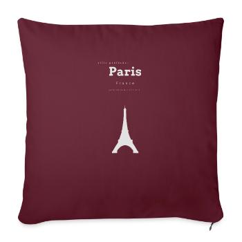 Coordonnées de la mémoire de la ville préférée de Paris - Housse de coussin décorative 45 x 45 cm - bordeaux - Devant