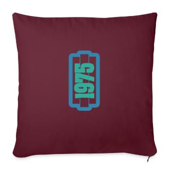 Année 1975 - Housse de coussin décorative 45 x 45 cm - bordeaux - Devant