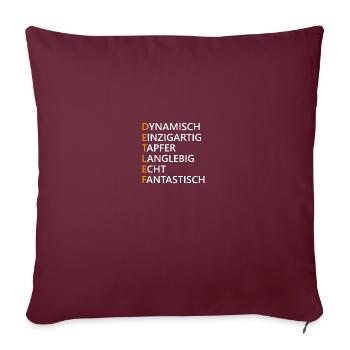 Detlef Name Geschenk - Sofakissenbezug 45 x 45 cm - Burgunderrot - Vorne