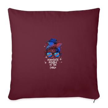 République démocratique du Congo - Housse de coussin décorative 45 x 45 cm - bordeaux - Devant