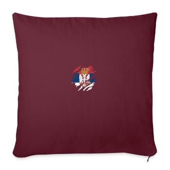 Serbien Serbische Flagge Srbija Serben Geschenk - Sofakissenbezug 45 x 45 cm - Burgunderrot - Vorne