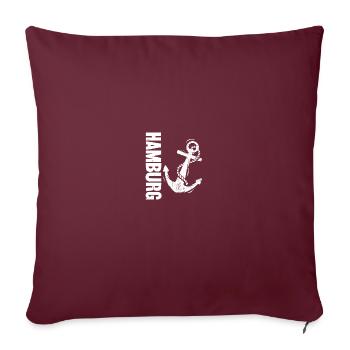 Armoiries de Hambourg Drapeau d’ancre Cadeau - Housse de coussin décorative 45 x 45 cm - bordeaux - Devant