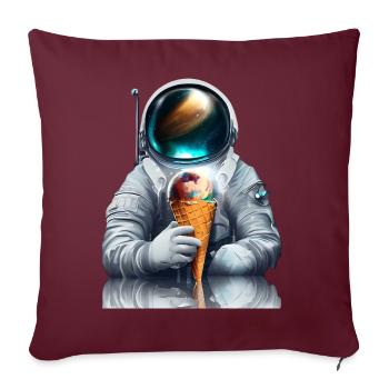 Waffel Eis Astronaut - Sofakissenbezug 45 x 45 cm - Burgunderrot - Vorne