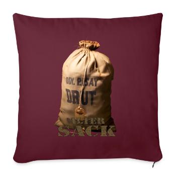 Alter Sack - Sofakissenbezug 45 x 45 cm - Burgunderrot - Vorne