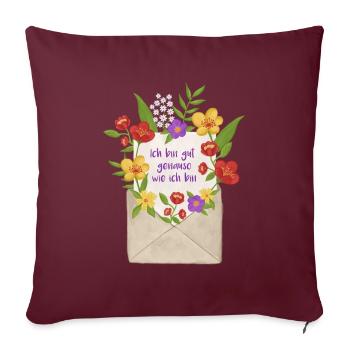 Liebesbrief an mich selbst Botschaft - Sofakissenbezug 45 x 45 cm - Burgunderrot - Vorne