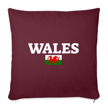 Pays de Galles Drapeau gallois Gallois - Housse de coussin décorative 45 x 45 cm - bordeaux - Devant