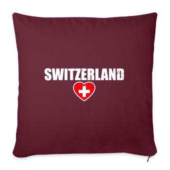 Suisse Vintage Drapeau Suisse - Housse de coussin décorative 45 x 45 cm - bordeaux - Devant