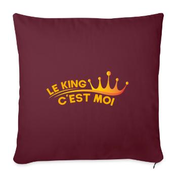 Fête des rois, Cadeau pour la fête des rois ! - Housse de coussin décorative 45 x 45 cm - bordeaux - Devant