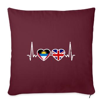 Antigua-et-Barbuda Drapeau de la Grande-Bretagne - Housse de coussin décorative 45 x 45 cm - bordeaux - Devant