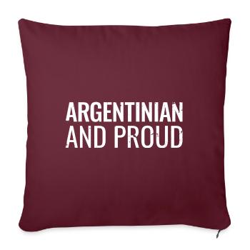 Argentin et fier Argentin Argentin - Housse de coussin décorative 45 x 45 cm - bordeaux - Devant
