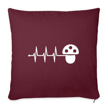 Pouls de champignon - Housse de coussin décorative 45 x 45 cm - bordeaux - Devant