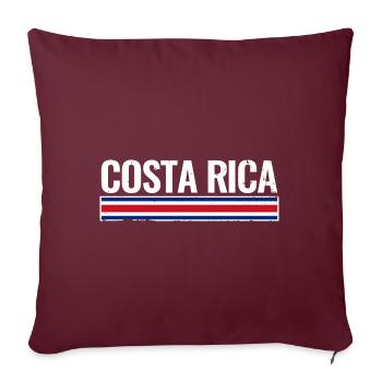 Costa Rica Drapeau du Costa Rica Costariciens - Housse de coussin décorative 45 x 45 cm - bordeaux - Devant