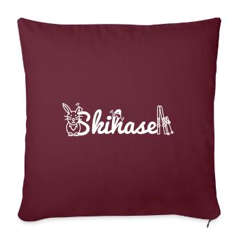 Skihase. Skihaserl. Ski fahren. Wintersport. - Sofakissenbezug 45 x 45 cm - Burgunderrot - Vorne
