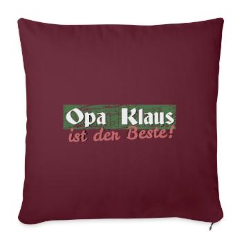 Opa Klaus - Sofakissenbezug 45 x 45 cm - Burgunderrot - Vorne