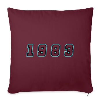 1983 Jahr Zahl - Sofakissenbezug 45 x 45 cm - Burgunderrot - Vorne