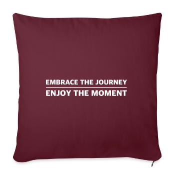 Embrassez le voyage, profitez de l’instant présent | Mode de vie - Housse de coussin décorative 45 x 45 cm - bordeaux - Devant