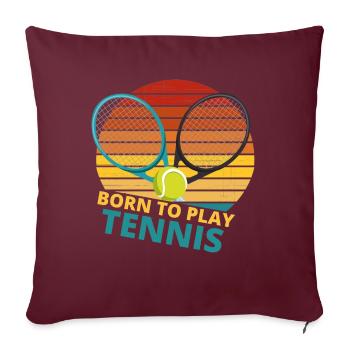 tennis / Tennis / Tennis spieler / Tennis Spielen - Sofakissenbezug 45 x 45 cm - Burgunderrot - Vorne