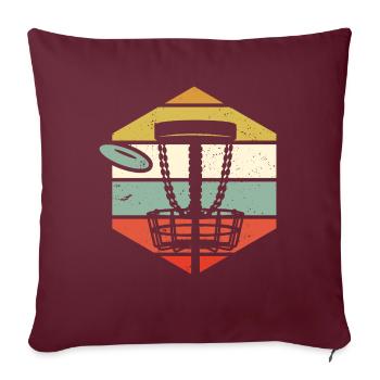 Disc Golf Sports Rétro Disc Golf - Housse de coussin décorative 45 x 45 cm - bordeaux - Devant