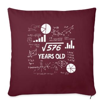 Racine carrée de 576 | 24 Anniversaire Math 24 ans - Housse de coussin décorative 45 x 45 cm - bordeaux - Devant