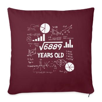 Racine carrée de 6889 | 83 Anniversaire Math 83 ans - Housse de coussin décorative 45 x 45 cm - bordeaux - Devant