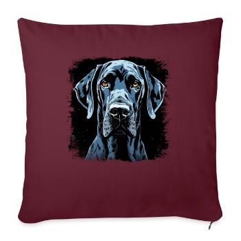 Deutsche Dogge - Sofakissenbezug 45 x 45 cm - Burgunderrot - Vorne