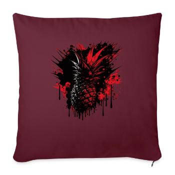 Ananas Obst - Sofakissenbezug 45 x 45 cm - Burgunderrot - Vorne