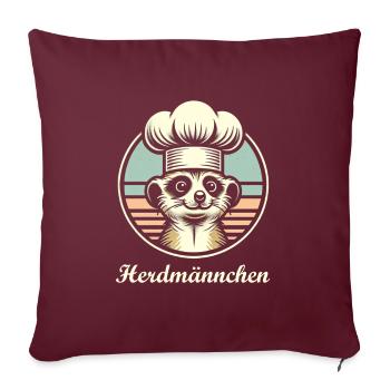 Herdmännchen - Sofakissenbezug 45 x 45 cm - Burgunderrot - Vorne