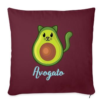 Avogato Avocado Cat Drôle Avocato - Housse de coussin décorative 45 x 45 cm - bordeaux - Devant