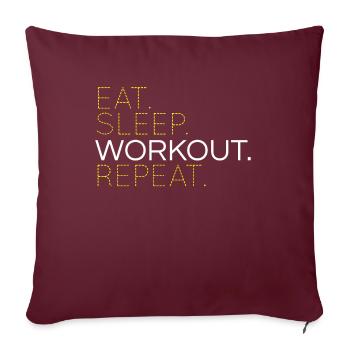 Mangez du sommeil répété - Housse de coussin décorative 45 x 45 cm - bordeaux - Devant