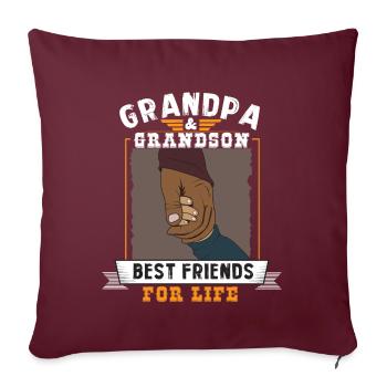 Grand-père et petit-fils - Housse de coussin décorative 45 x 45 cm - bordeaux - Devant