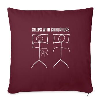 Dort avec des Chihuahuas - Housse de coussin décorative 45 x 45 cm - bordeaux - Devant