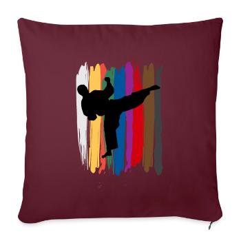 Silhouette de ceintures de taekwondo - Housse de coussin décorative 45 x 45 cm - bordeaux - Devant
