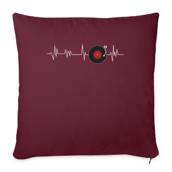Pulsation en vinyle - Housse de coussin décorative 45 x 45 cm - bordeaux - Devant