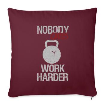 Personne ne se soucie de travailler plus dur Fitness Workout Gym Crâne - Housse de coussin décorative 45 x 45 cm - bordeaux - Devant