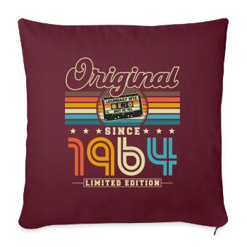 1964 Jahrgang Vintage Retro Geburtstag Geschenk - Sofakissenbezug 45 x 45 cm - Burgunderrot - Vorne