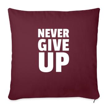 Ne jamais abandonner - Housse de coussin décorative 45 x 45 cm - bordeaux - Devant