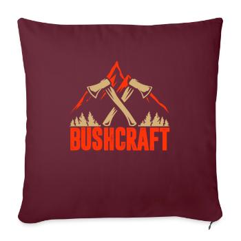 Bushcraft Outdoor Survival Geschenk Camping - Sofakissenbezug 45 x 45 cm - Burgunderrot - Vorne