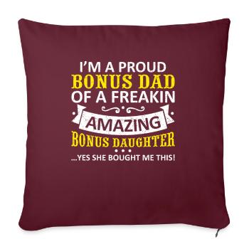 Funny Bonus Dad Stepdaughter Stepdad Fathers Day G - Housse de coussin décorative 45 x 45 cm - bordeaux - Devant