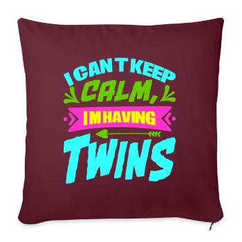 Mère Enceinte Bébé Nourrisson T-shirt Maman - Housse de coussin décorative 45 x 45 cm - bordeaux - Devant