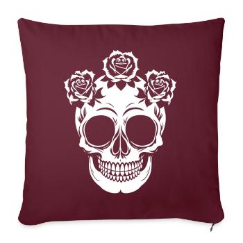 Horreur Crâne Crâne Art Crâne Gothique Heavy Metal - Housse de coussin décorative 45 x 45 cm - bordeaux - Devant
