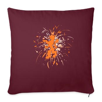 Lion les Pays-Bas feux d'artifice 2 - Housse de coussin décorative 45 x 45 cm - bordeaux - Devant