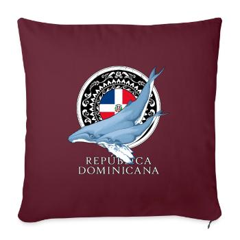 Baleine à bosse République dominicaine - Housse de coussin décorative 45 x 45 cm - bordeaux - Devant