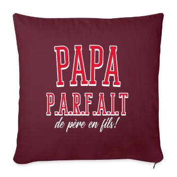 Papa parfait de père en fils - Housse de coussin décorative 45 x 45 cm - bordeaux - Devant