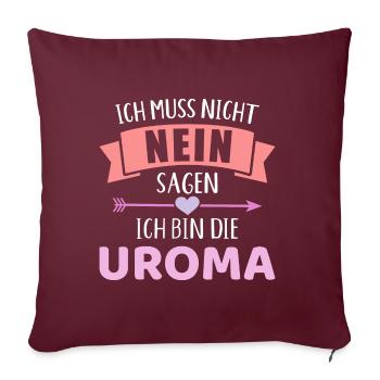 Uroma - Sofakissenbezug 45 x 45 cm - Burgunderrot - Vorne