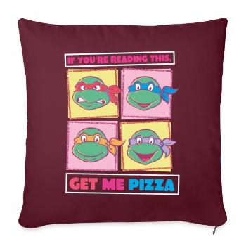 Teenage Mutant Ninja Turtles Get Me Pizza - Sofakissenbezug 45 x 45 cm - Burgunderrot - Vorne